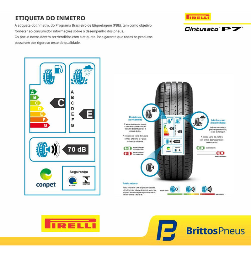 Kit 4 Pneus Pirelli Aro 18 Cinturato P7 215/45 R18 89w